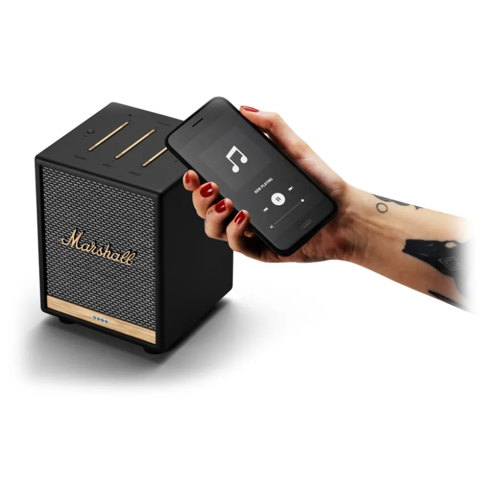 Marshall - Uxbridge Voice with Amazon Alexa - Black - Portable Bluetooth Speaker - Iconic Classic Premium High Quality Speaker - Avvenice