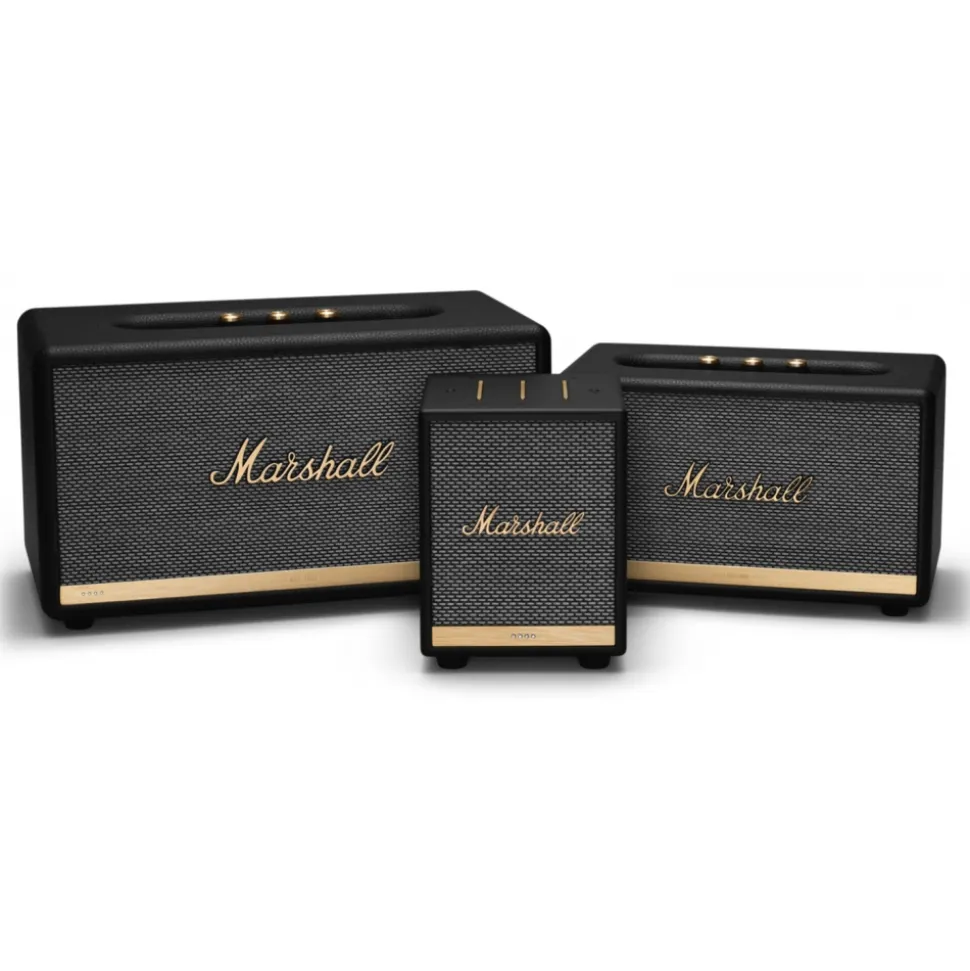 Marshall - Uxbridge Voice with Google Assistant - Black - Portable Bluetooth Speaker - Iconic Premium High Quality Speaker - Avvenice