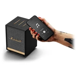Marshall - Uxbridge Voice with Google Assistant - White - Portable Bluetooth Speaker - Iconic Premium High Quality Speaker - Avvenice