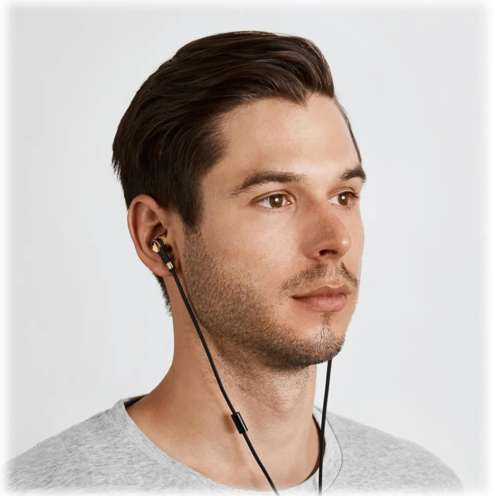 Master & Dynamic - ME05 - Brass / Black Rubber - High Quality Titanium Drivers Premium Earphones - Avvenice