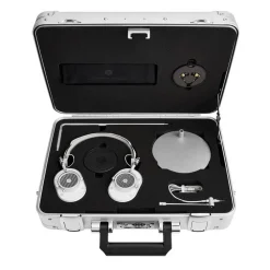 Master & Dynamic - MH40 - Zero Halliburton Kit - Silver Metal / White Leather - Premium High Quality Over-Ear Headphones - Avvenice