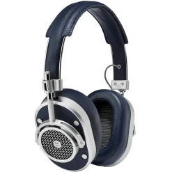 Master & Dynamic - MH40 - Zero Halliburton Kit - Silver Metal / Navy Leather - Premium High Quality Over-Ear Headphones - Avvenice