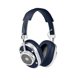 Master & Dynamic - MH40 Wireless - Silver Metal / Navy Coated Canvas - Premium High Quality and Performance Over-Ear Headphones - Avvenice
