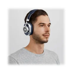 Master & Dynamic - MH40 Wireless - Silver Metal / Navy Coated Canvas - Premium High Quality and Performance Over-Ear Headphones - Avvenice
