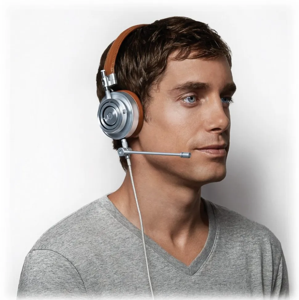 Master & Dynamic - MM800 - Boom Mic - Silver - Unidirectional Microphone for Premium Headphones - Avvenice