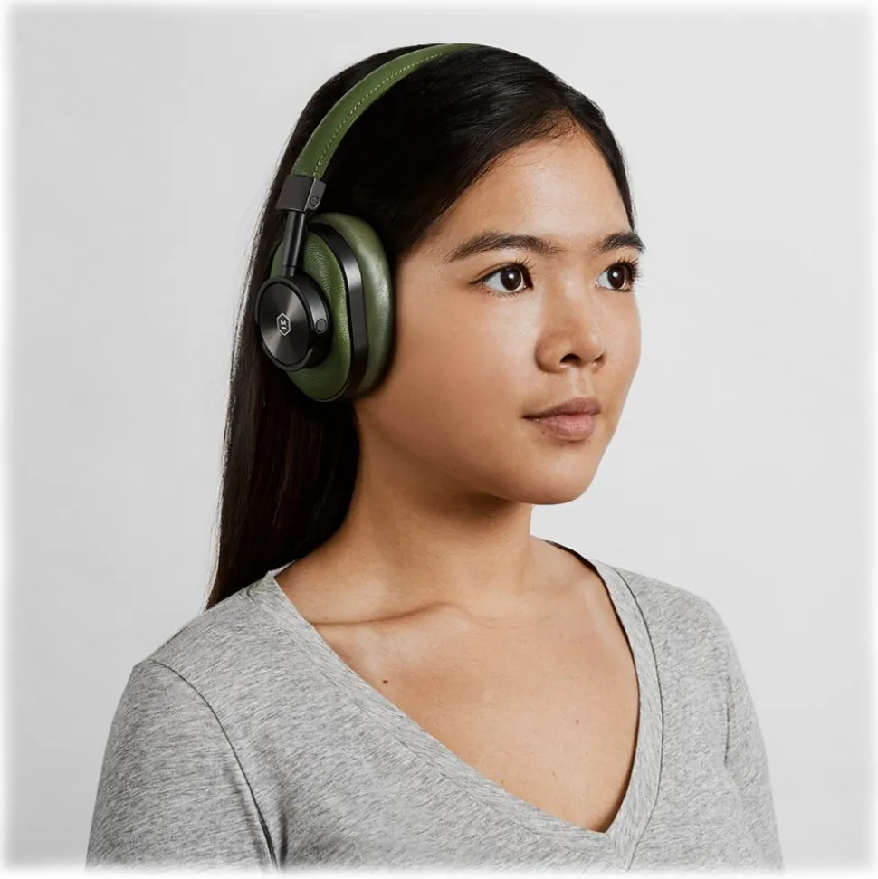 Master & Dynamic - MW60 - Black Metal / Olive Leather - Premium High Quality and Performance Wireless Over-Ear Headphones - Avvenice