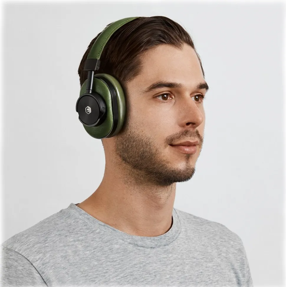 Master & Dynamic - MW60 - Black Metal / Olive Leather - Premium High Quality and Performance Wireless Over-Ear Headphones - Avvenice