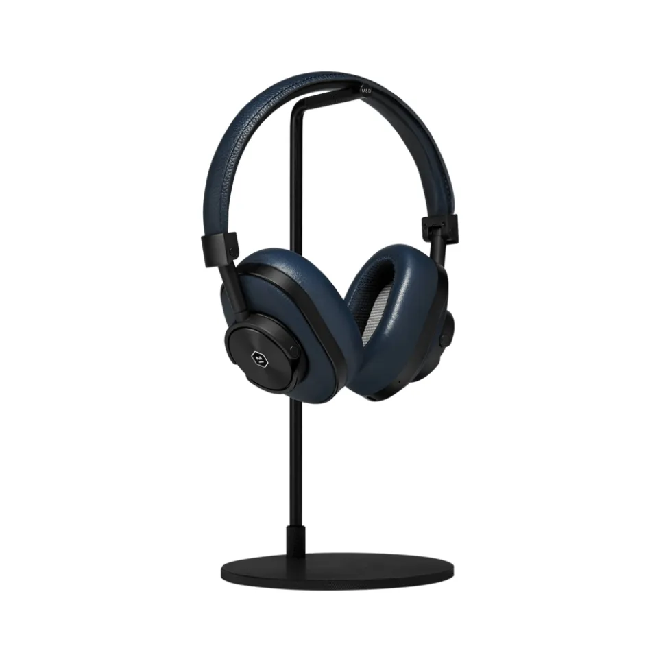 Master & Dynamic - MW60 - Black Metal / Navy Leather - Premium High Quality and Performance Wireless Over-Ear Headphones - Avvenice