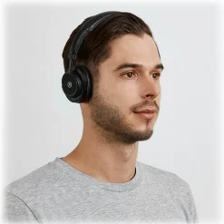 Master & Dynamic - MW50 - Black Metal / Black Leather - Premium High Quality and Performance Wireless On-Ear Headphones - Avvenice