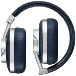 Master & Dynamic - MW60 - Halliburton Case - Silver Metal / Navy Leather - Premium High Quality Wireless Over-Ear Headphones - Avvenice
