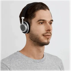 Master & Dynamic - MW50+ - Silver Metal / Black Leather - Premium High Quality Wireless 2-in-1 On + Over-Ear Headphones - Avvenice