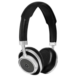 Master & Dynamic - MW50 - Silver Metal / Black Leather - Premium High Quality and Performance Wireless On-Ear Headphones - Avvenice