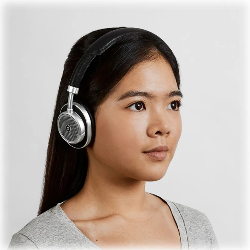 Master & Dynamic - MW50 - Silver Metal / Black Leather - Premium High Quality and Performance Wireless On-Ear Headphones - Avvenice