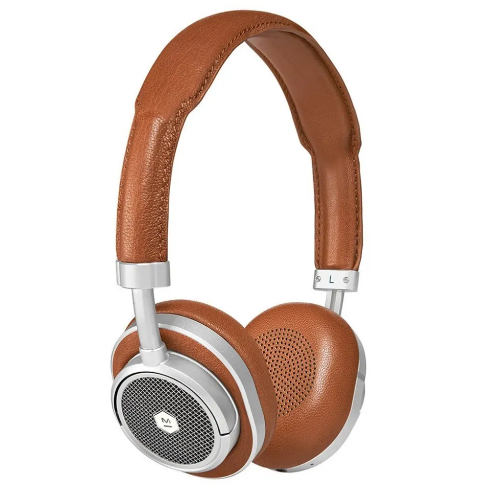 Master & Dynamic - MW50 - Silver Metal / Brown Leather - Premium High Quality and Performance Wireless On-Ear Headphones - Avvenice