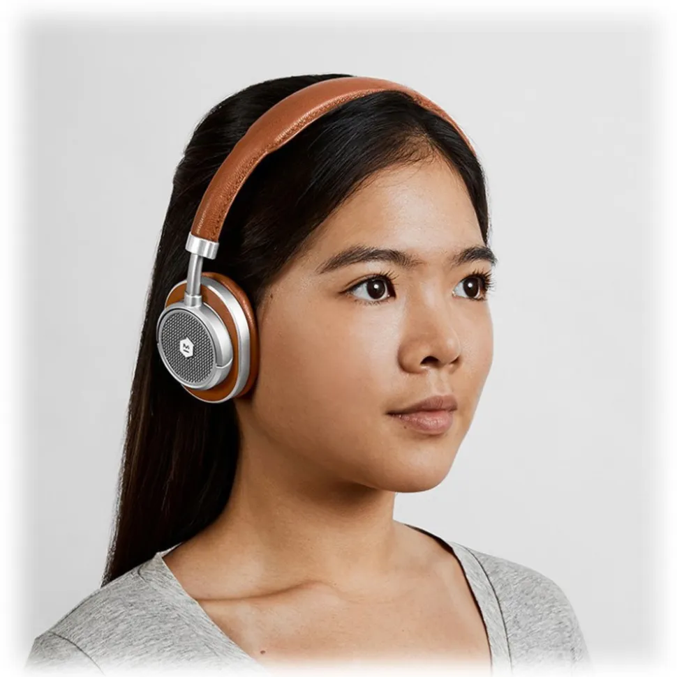 Master & Dynamic - MW50 - Silver Metal / Brown Leather - Premium High Quality and Performance Wireless On-Ear Headphones - Avvenice