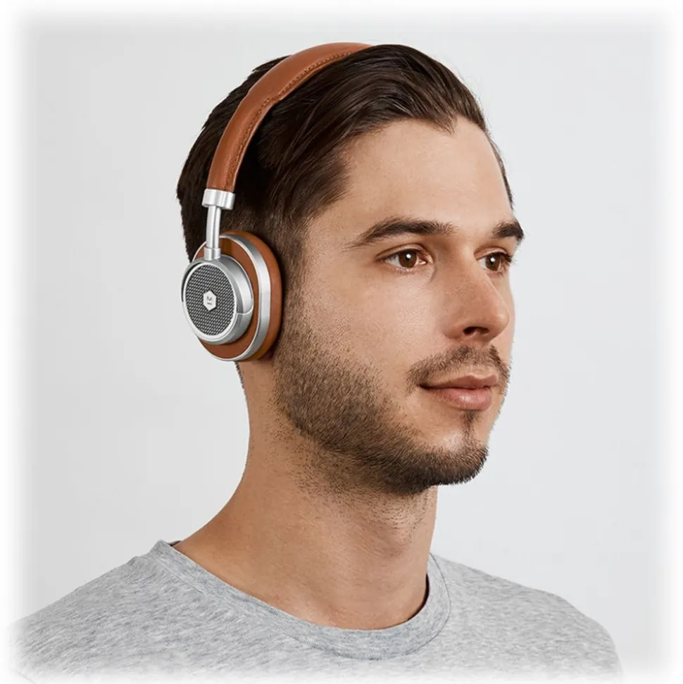 Master & Dynamic - MW50 - Silver Metal / Brown Leather - Premium High Quality and Performance Wireless On-Ear Headphones - Avvenice