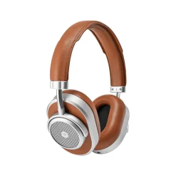 Master & Dynamic - MW65 - Silver Metal / Brown Leather - Active Noise-Cancelling Wireless Headphones - Premium Quality - Avvenice
