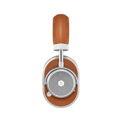 Master & Dynamic - MW65 - Silver Metal / Brown Leather - Active Noise-Cancelling Wireless Headphones - Premium Quality - Avvenice