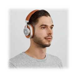 Master & Dynamic - MW65 - Silver Metal / Brown Leather - Active Noise-Cancelling Wireless Headphones - Premium Quality - Avvenice