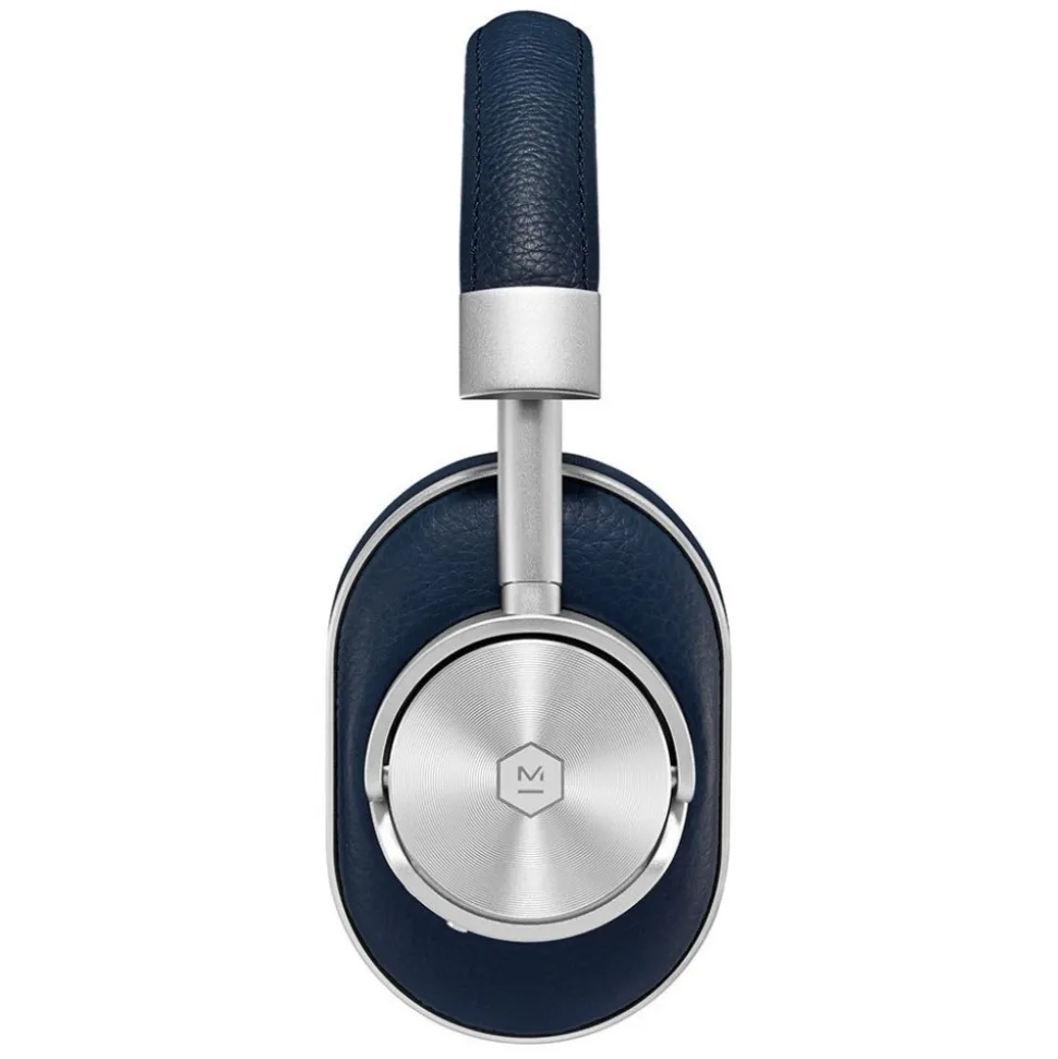 Master & Dynamic - MW60 - Silver Metal / Navy Leather - Premium High Quality and Performance Wireless Over-Ear Headphones - Avvenice