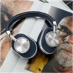 Master & Dynamic - MW60 - Silver Metal / Navy Leather - Premium High Quality and Performance Wireless Over-Ear Headphones - Avvenice