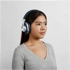 Master & Dynamic - MW60 - Silver Metal / Navy Leather - Premium High Quality and Performance Wireless Over-Ear Headphones - Avvenice