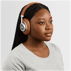Master & Dynamic - MW50+ - Silver Metal / Brown Leather - Premium High Quality Wireless 2-in-1 On + Over-Ear Headphones - Avvenice