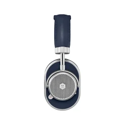 Master & Dynamic - MW65 - Silver Metal / Navy Leather - Active Noise-Cancelling Wireless Headphones - Premium Quality - Avvenice