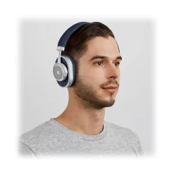 Master & Dynamic - MW65 - Silver Metal / Navy Leather - Active Noise-Cancelling Wireless Headphones - Premium Quality - Avvenice