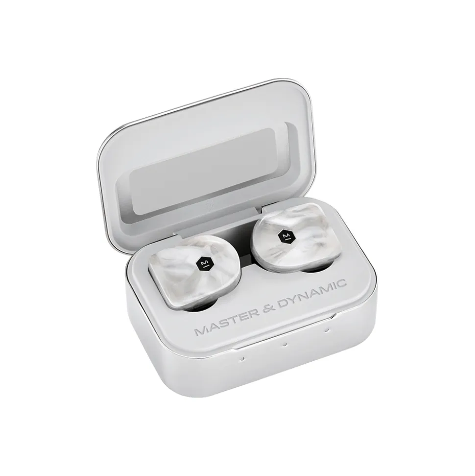 Master & Dynamic - MW07 - White Marble Acetate - High Quality True Wireless Earphones - Avvenice