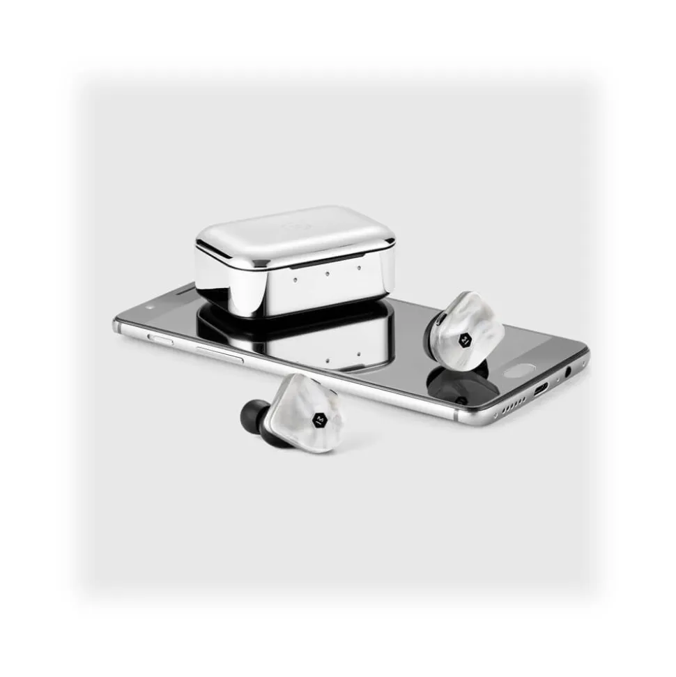 Master & Dynamic - MW07 - White Marble Acetate - High Quality True Wireless Earphones - Avvenice
