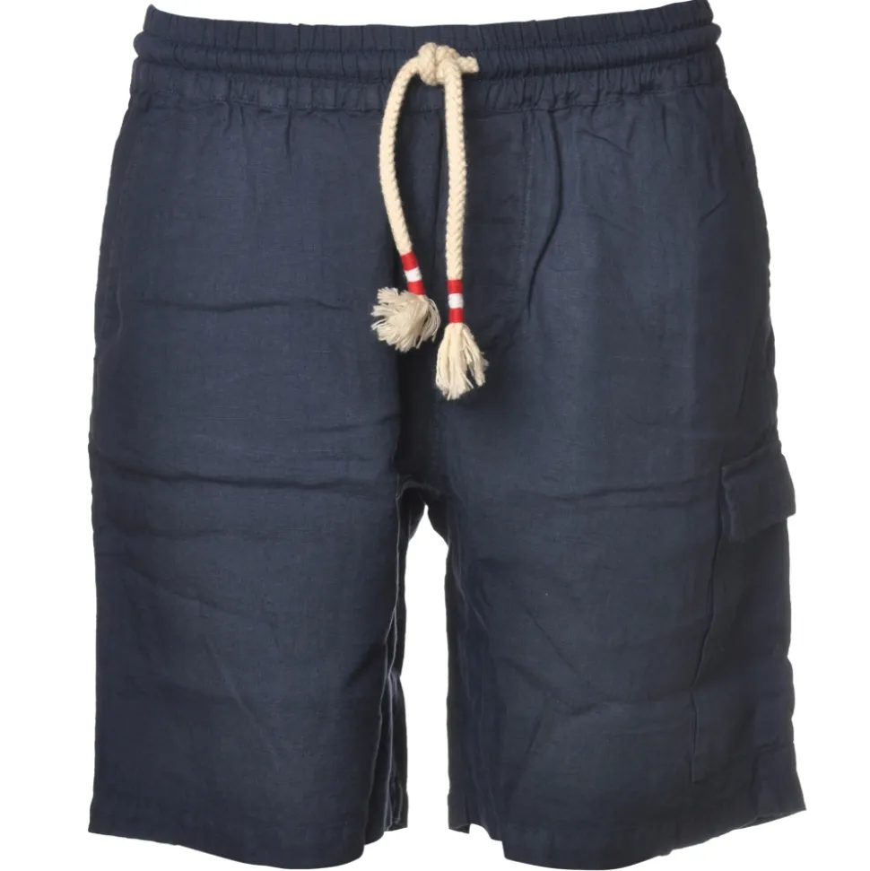 MC2 Saint Barth - Bermuda in Linen - Blue - Luxury Exclusive Collection - Avvenice