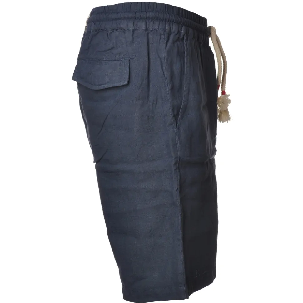 MC2 Saint Barth - Bermuda in Linen - Blue - Luxury Exclusive Collection - Avvenice