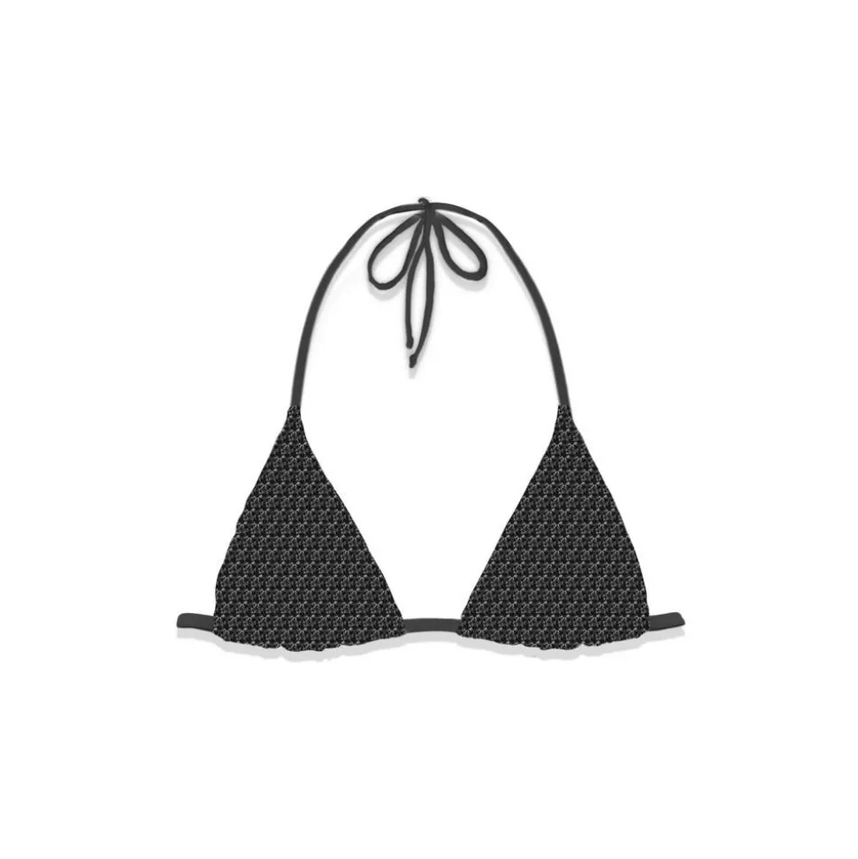 MC2 Saint Barth - Bikini Top with Rhinestones - Black - Luxury Exclusive Collection - Avvenice