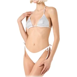 MC2 Saint Barth - Bikini with Applied Rhinestones - White - Luxury Exclusive Collection - Avvenice