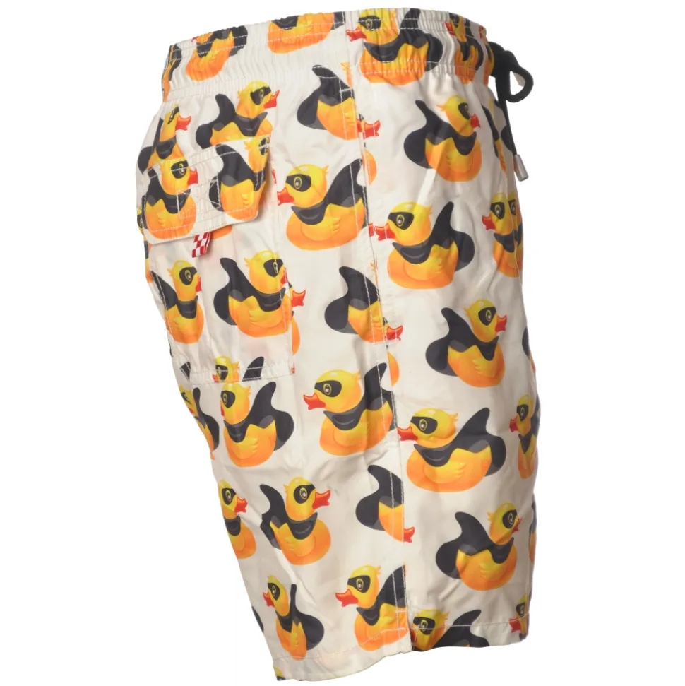 MC2 Saint Barth - Boxer Swimsuit in Duck with Cape Pattern - White - Luxury Exclusive Collection - Avvenice