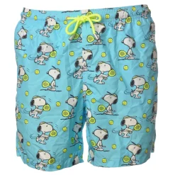 MC2 Saint Barth - Boxer Swimsuit in Snoopy Padel Pattern - Turquoise - Luxury Exclusive Collection - Avvenice