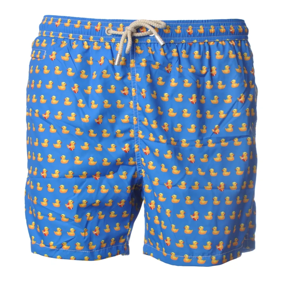 MC2 Saint Barth - Boxer Swimsuit Ducky - Light Blue Pattern - Luxury Exclusive Collection - Avvenice