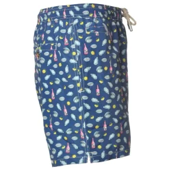 MC2 Saint Barth - Boxer Swimsuit in Oyster and Champagne Pattern - Blue - Luxury Exclusive Collection - Avvenice