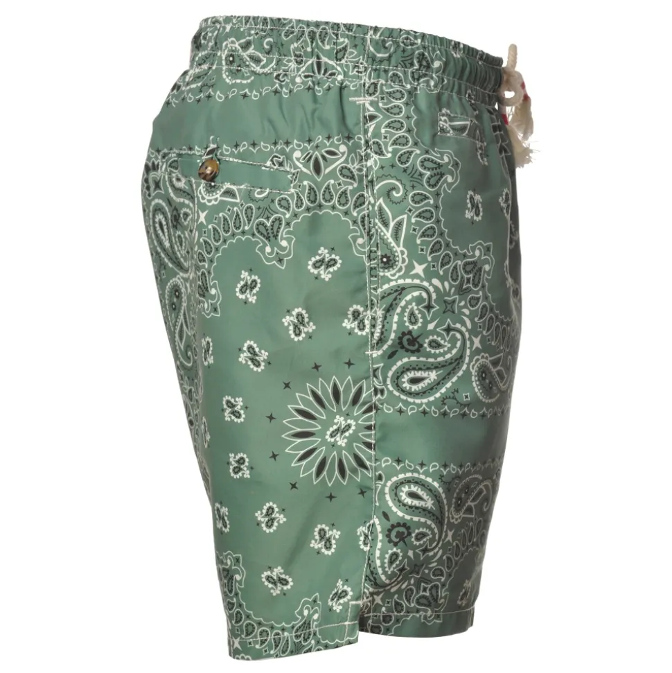 MC2 Saint Barth - Boxer Swimsuit in Bandana Pattern - Green - Luxury Exclusive Collection - Avvenice