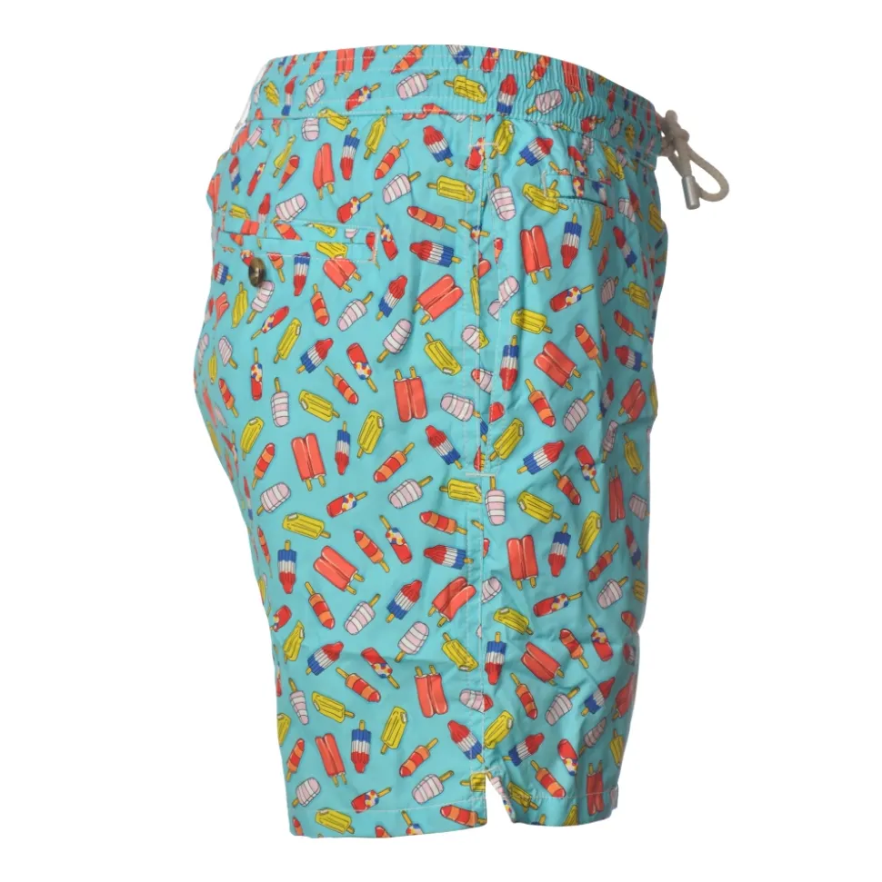 MC2 Saint Barth - Boxer Swimsuit Bellavista - Light Blue Pattern - Luxury Exclusive Collection - Avvenice