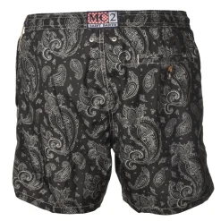 MC2 Saint Barth - Boxer Swimsuit in Bandana Pattern - Black - Luxury Exclusive Collection - Avvenice