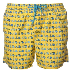 MC2 Saint Barth - Boxer Swimsuit in Vespa Pattern - Yellow - Luxury Exclusive Collection - Avvenice