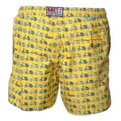 MC2 Saint Barth - Boxer Swimsuit in Vespa Pattern - Yellow - Luxury Exclusive Collection - Avvenice