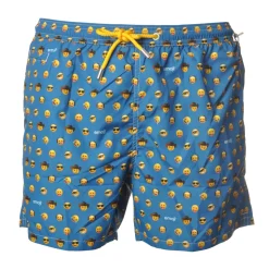 MC2 Saint Barth - Boxer Swimsuit in Emoji Pattern - Light Blue - Luxury Exclusive Collection - Avvenice