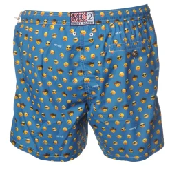 MC2 Saint Barth - Boxer Swimsuit in Emoji Pattern - Light Blue - Luxury Exclusive Collection - Avvenice