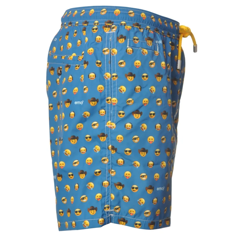 MC2 Saint Barth - Boxer Swimsuit in Emoji Pattern - Light Blue - Luxury Exclusive Collection - Avvenice