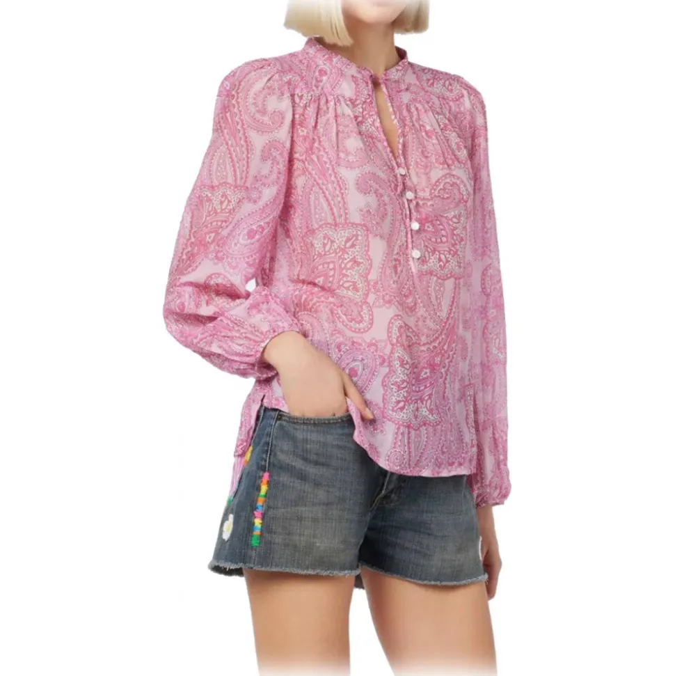 MC2 Saint Barth - Cashmere Fantasy Oversized Shirt - Pink - Luxury Exclusive Collection - Avvenice