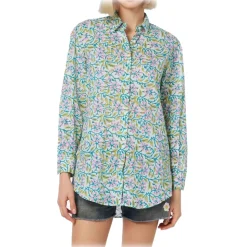 MC2 Saint Barth - Classic Shirt with Floral Print - Aqua Green - Luxury Exclusive Collection - Avvenice