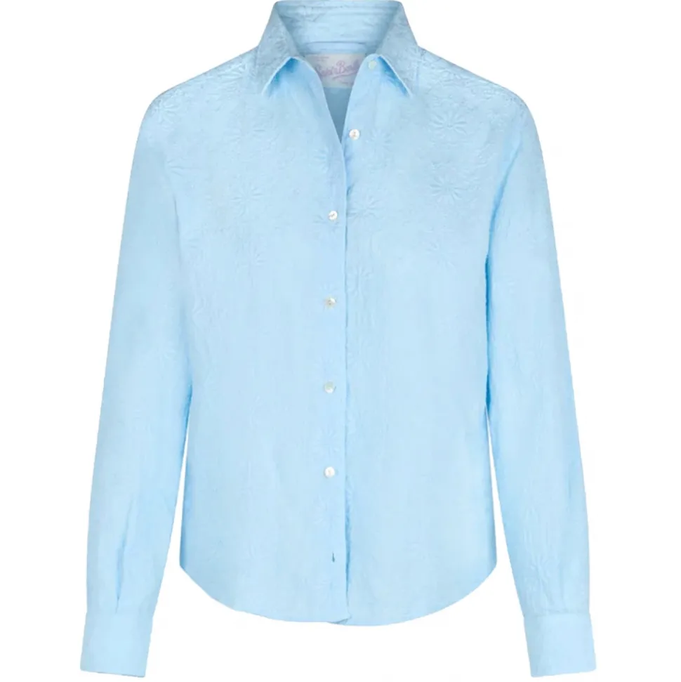 MC2 Saint Barth - Classic Sangallo Lace Shirt - Light Blue - Luxury Exclusive Collection - Avvenice